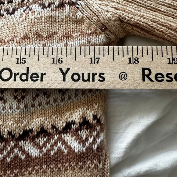 Tiara Intl Vintage SZ M Fair Isle Sweater Jacket Cotton Blend Cozy Hygge - Picture 4 of 8